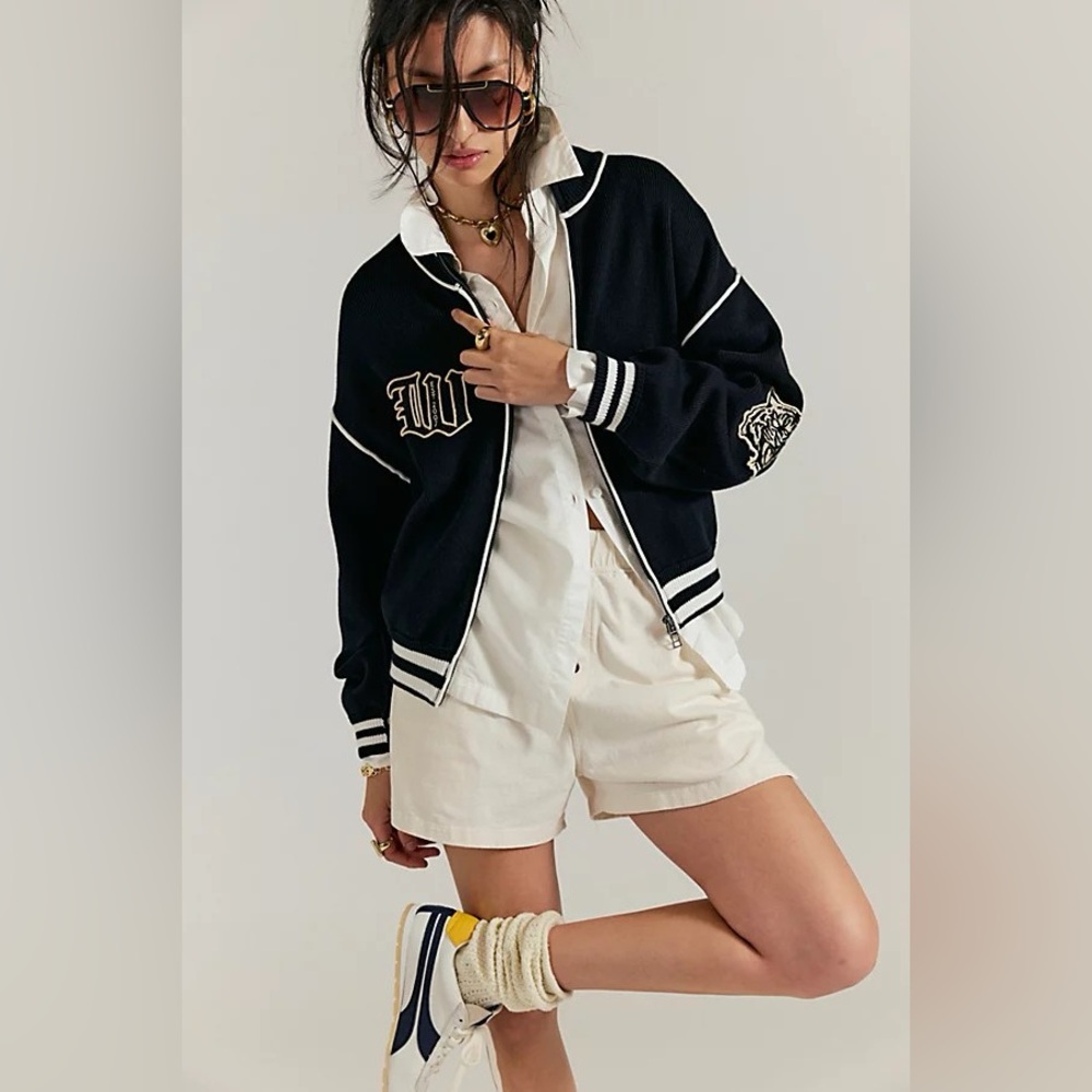 NWT! Free People We The Free First Team Sweater Jacket Sz Large - Picture 2 of 5